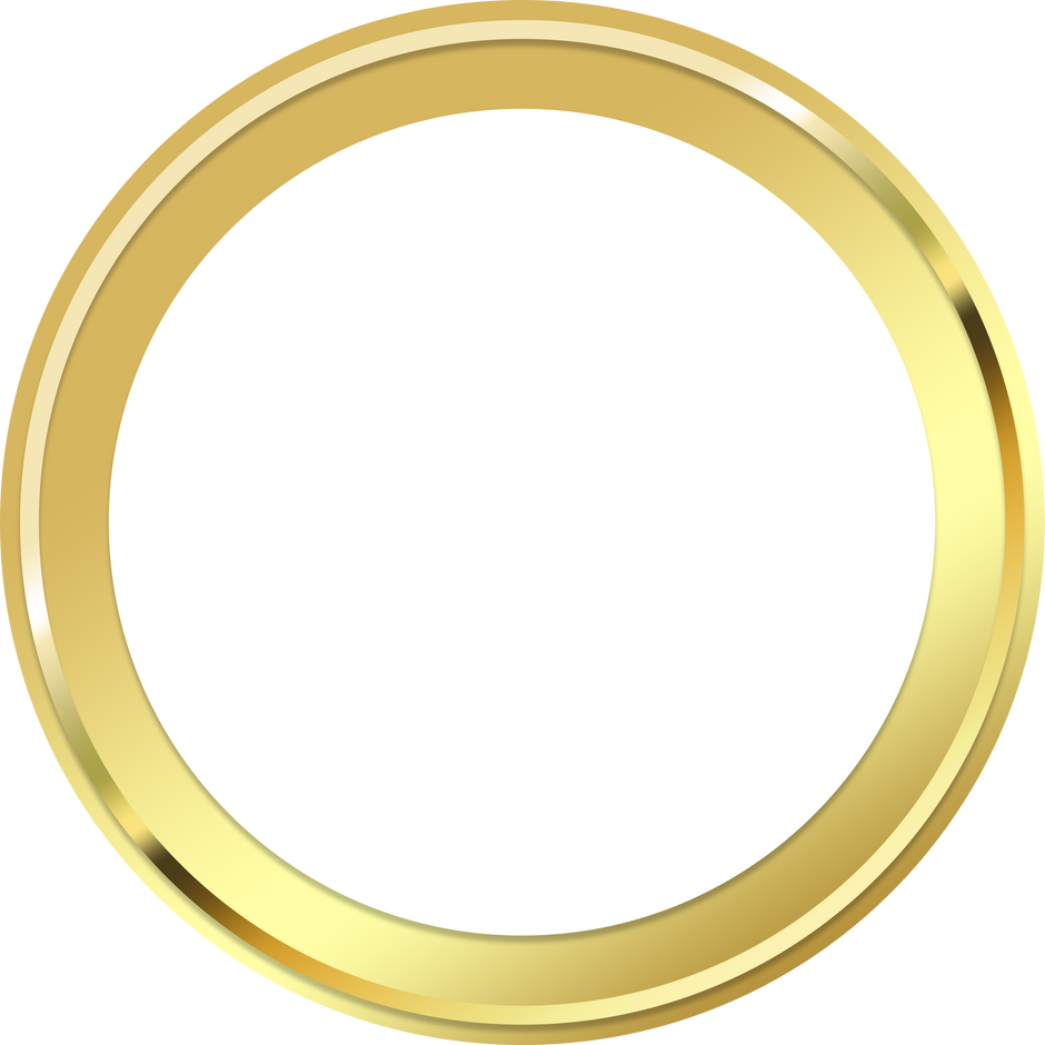 gold banner circle frame and dot